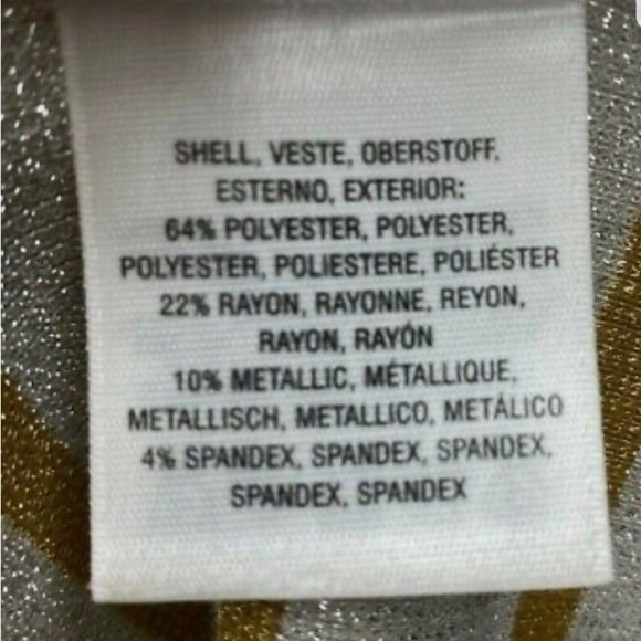 Anthropologie Vanessa Virginia Metallic Stripe Gold Funnel Neck Top XL NWT $78 - Picture 15 of 15